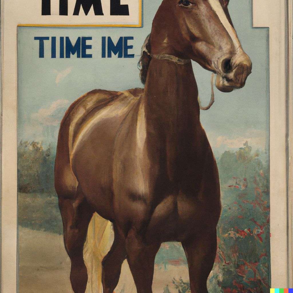 a horse, front cover of Time magazine, 1920